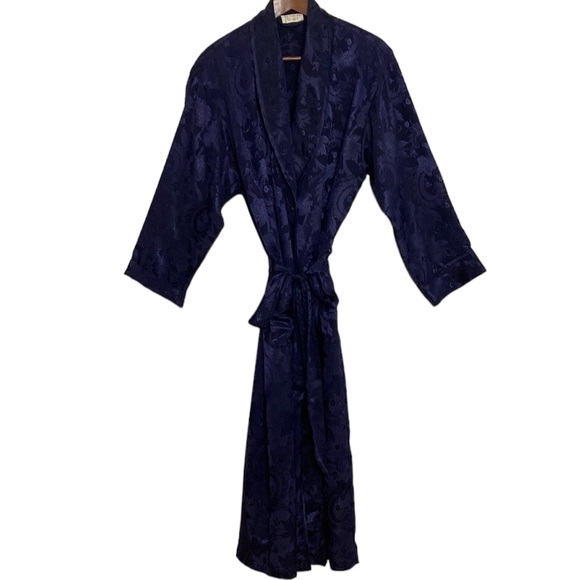 Vintage Victoria's Secret Robe Womens Small Purple Satin Paisley Dressing Gown - Picture 1 of 16